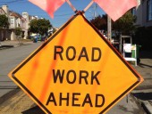 Road Work sign for improving eyesight
